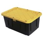 Caja plástica 102l, uso pesado, 36.3 x 52 x 77.3cm, negra/amarilla