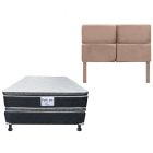 Combo Cama queen vitalia 75 doble pillow + Cabecera de cama Lisboa cocoa (únicamente para retiro en tienda)