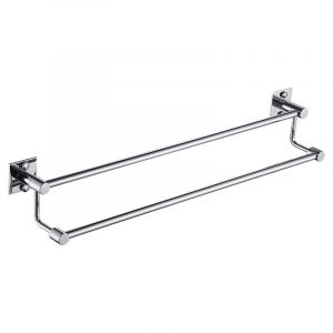 NearMoon Juego de accesorios de baño de 2 piezas, barra de toalla  individual de aluminio de alta calidad + barra de soporte doble para  toallas