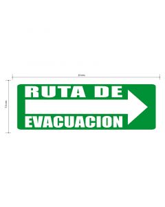Rótulo ruta de evacuación derecha 23 x 7.5cm