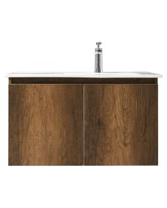 Mueble de baño Benín MDF 48 x 81 x 46 cm marrón incluye lavamanos y desagüe