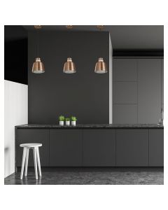 Lámpara colgante moderna 1 luz e27 cobre antiguo 22287