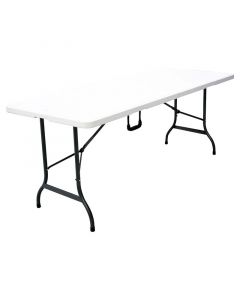 Combo mesa plegable rectangular 72.5 x 74 x 180cm + 6 sillas plegables 82 x 47.5 x 59.5cm