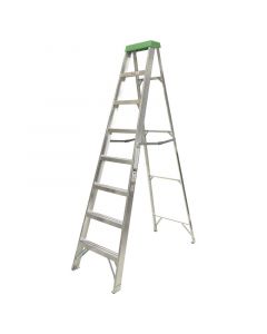 Escalera tijera de aluminio 7 peldaños 7.7pies soporta hasta 91kg