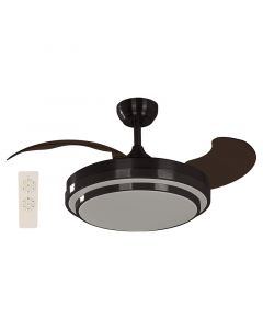 Ventilador techo 42" 3 aspas 1 luz negro designers lighting