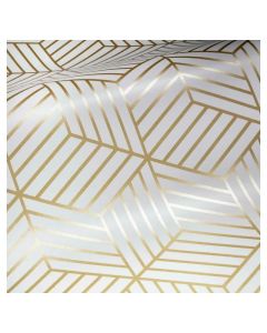 Papel tapiz adhesivo rayas hexagonales 52 x 503 cm