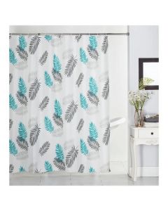 Set cortina de baño peva estampada 183x183 cm incluye 12 ganchos plásticos