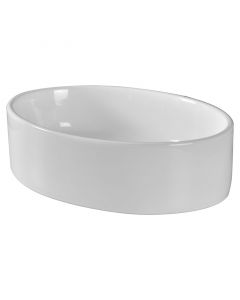 Lavamanos Temo ovalado sobreponer blanco 14,5 x 50,5 x 36 cm