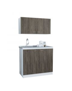 Mueble de cocina napoles + lavatrastos, base 100 x 51 x 90cm, coñac