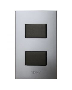 Placa t y j, modulos interruptor doble, 3v, negra plata, línea popular