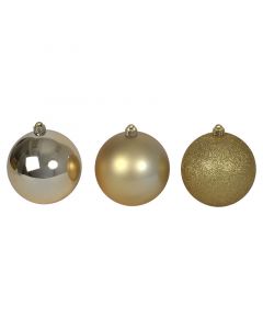 Set 3 esferas navideñas oro 15 cm (agregue 3 al carrito pagué 2)