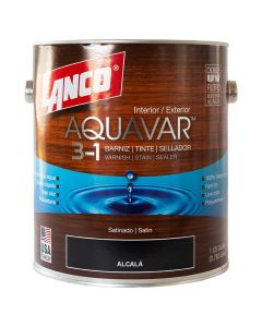 Aquavar 3 en 1 barniz tinte y sellador alcala 1gal lanco