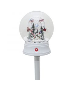 Farol navideño blanco con luz y música