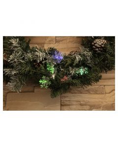 Luces navideñas led copos de nieve serie 4.5m multicolor basic living (agregue 3 al carrito pagué 2)