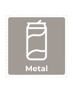Rótulo autoadhesivo reciclaje metal 15 x 15 cm