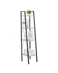 Estante de metal 4 niveles 148cm x34cm x32cm 13.2 lb por nivel  roble