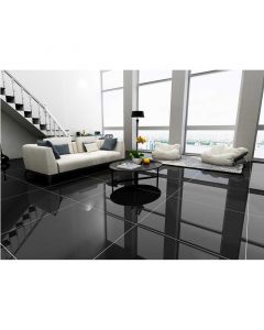 Porcelanato super black, pulido, 60 x 60, 1.44m2 x caja
