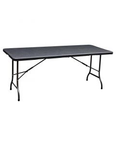 Mesa plegable rectangular 180 x 75 x 72cm ratán café