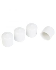 Paquete 4 tapones de resina para tubo colgador 2,5 x 2,3 cm blancos
