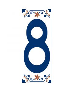 PIEZA AZULEJO NUMERO 8 AZUL 07X18
