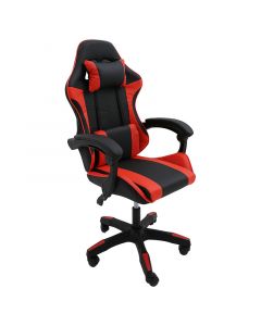 Silla ejecutiva gamer de cuero sintético negro y rojo 137 x 48 x 49 cm 100 kg