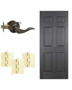 Combo puerta colonial wengue 70 + Manija con llave aston + Bisagras dorado brillante