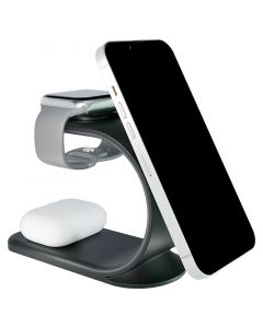 Cargador inalámbrico 3 en 1 para Iphone negro Chargeworx