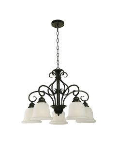 Lámpara colgante clásica negro 5 luces E27 33383