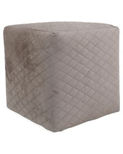 Taburete ottoman de terciopelo taupe