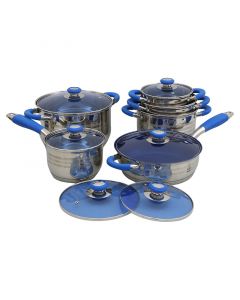 Batería de cocina en acero inoxidable 12 piezas