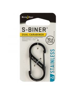 MOSQUETON N2 4.5 KG NEGRO ACERO INOXIDABLE