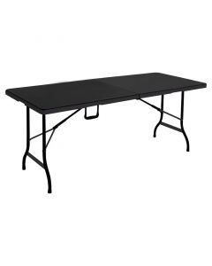 Mesa plegable rectangular 180 x 75 x 72cm, negra