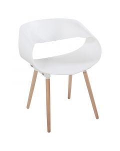 Silla decorativa acrópolis plástico base madera blanco soporta 150 kg