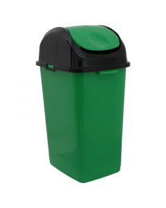 Basurero plástico verde vaivén 50 lts