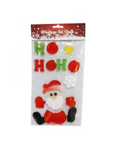 Sticker de navidad para ventana santa / letras multicolor