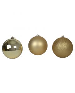 Set 3 esferas navideñas oro 20 cm (agregue 3 al carrito pagué 2)