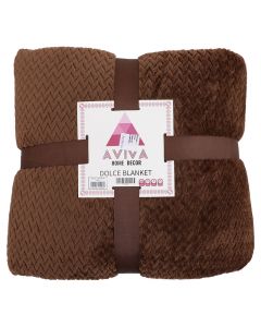 Frazada jacquard Aviva king café 240 x 220 x 2 cm