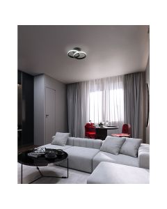 Lámpara de techo moderna negro 2 luces led cct cambiable 24281