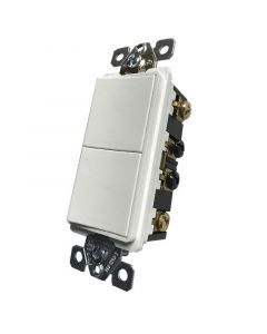 Interruptor doble blanco decorativo