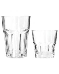 Set 12 vasos de vidrio traslúcido excellent houseware