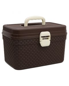 Caja organizadora 10 l café tipo ratán