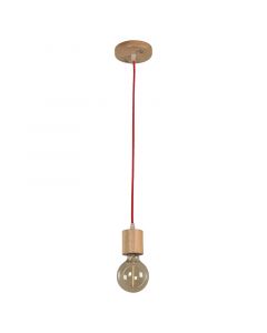 Lamp. techo madera 1l e27 40w