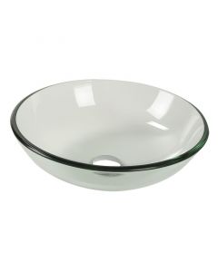 Lavamanos Sena vidrio redondo sobreponer transparente 14 x 42 x 42 cm