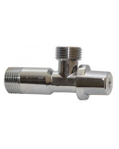 Llave de control de latón angular 1/2" x 1/2" 1/4 de vuelta coflex