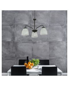 Lámpara Clásica Colgante 3 Luces E27 60 W Chocolate Oscuro