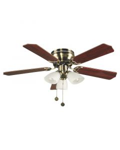 Ventilador techo 42" 5 aspas 3 luces bronce antiguo designers lighting