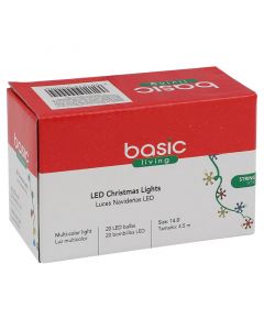 Luces navideñas led copos de nieve serie 4.5m multicolor basic living