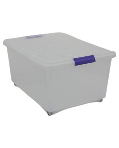 Caja plastica click 40l con rodos, 29x42x55cm