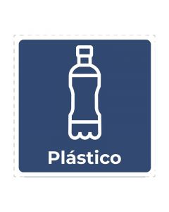 Rótulo autoadhesivo reciclaje plástico 15 x 15 cm