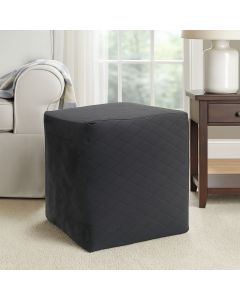 Taburete ottoman de terciopelo gris